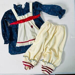 Vintage Raggedy Anne Handmade Halloween Costume Sz 5-6y